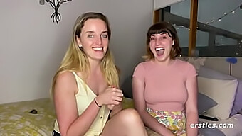 Big Natural Tits And Foot Fetish In A Lesbian Couple'S Library Play