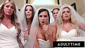 Milf-Urile Cu Sânii Mari Domină Într-Un Sex Sălbatic De Grup Cu Un Wedding Planner Cu Pula Mare