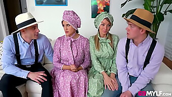 Amish Stepmoms Penny Barber And Pristine Edge Engage In Intense Cock Swapping