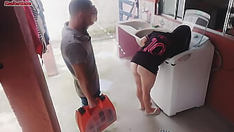 A Domesticated Wife Offers Her Rear To The Washing Machine Repairman As Her Husband Is Absent