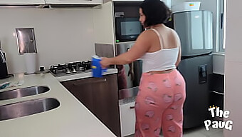 Intense Sex With Roommate In Kitchen