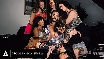 Ember Snow And Madi Collins' Steamy Encounter With Lucas Frost And Hime Marie In A Rough Group Sex Session