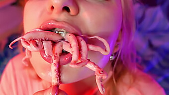 Arya Grander'S Asmr Video Of Eating Octopus With Braces